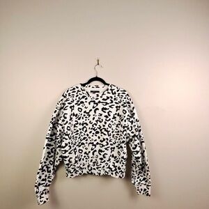 Brunette the Label cropped Snow Leopard sweatshirt l/xl